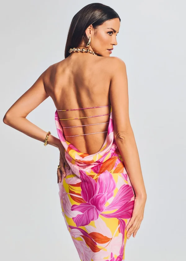 Guest Of*Retrofete Keaton Silk Dress Botanical Floral