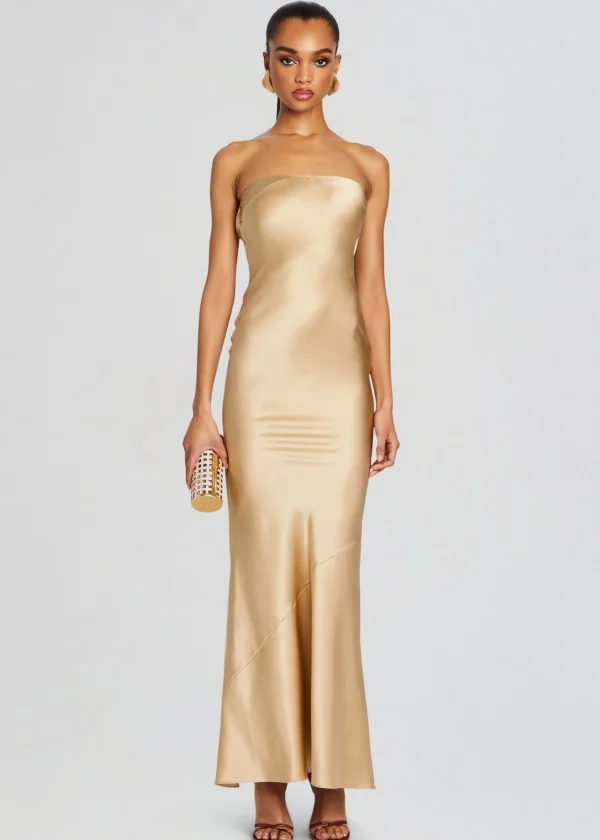 Guest Of*Retrofete Keaton Silk Dress Nude