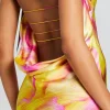 RETROFÊTE*Retrofete Keaton Silk Dress Yellow Peony