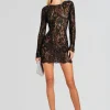Mini*Retrofete Kennedy Embellished Lace Dress Black