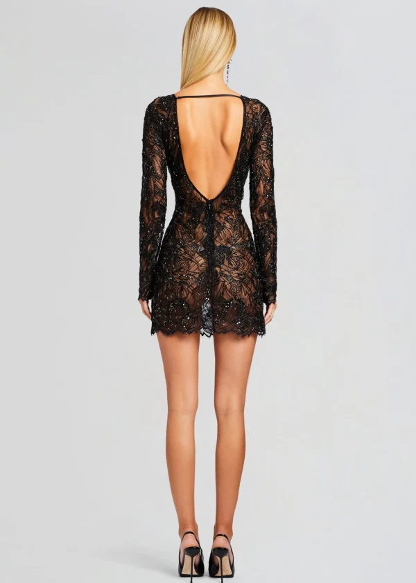 Sheer Bliss*Retrofete Kennedy Embellished Lace Dress Black