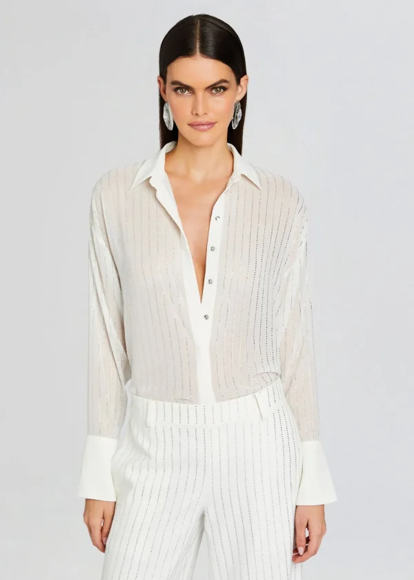 Trending*Retrofete Kennedy Embellished Top White