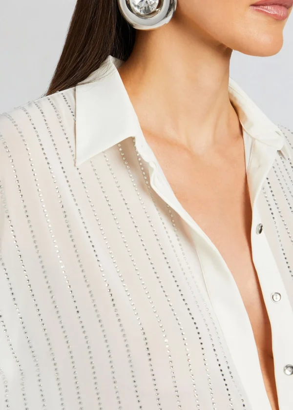 RETROFÊTE*Retrofete Kennedy Embellished Top White