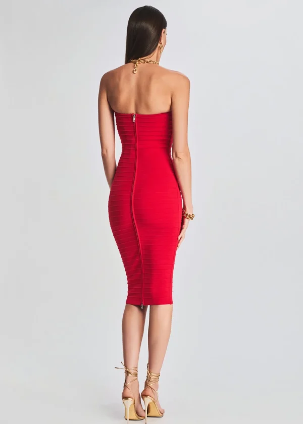 RETROFÊTE*Retrofete Khandie Bandage Knit Dress Red