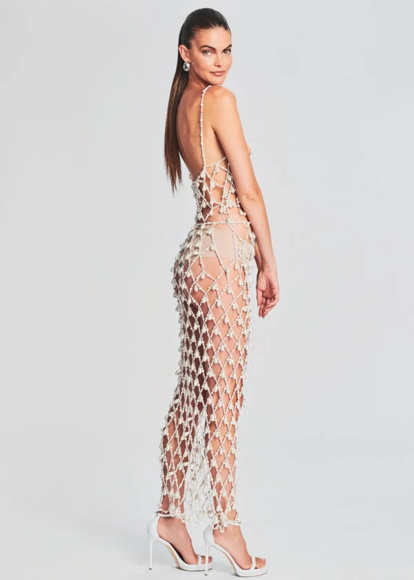 The Destination Bride*Retrofete Kiki Pearl Skirt White