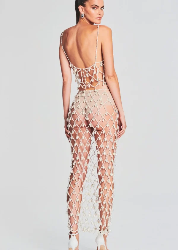 The Destination Bride*Retrofete Kiki Pearl Skirt White
