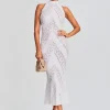 Sheer Bliss*Retrofete Kivah Long Dress White Sa Punta