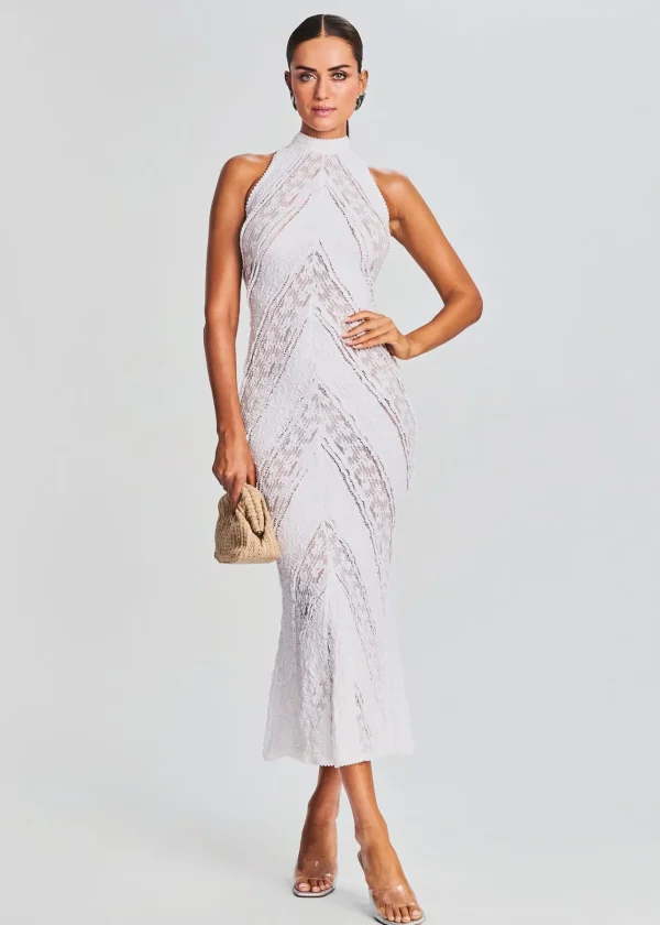 Sheer Bliss*Retrofete Kivah Long Dress White Sa Punta