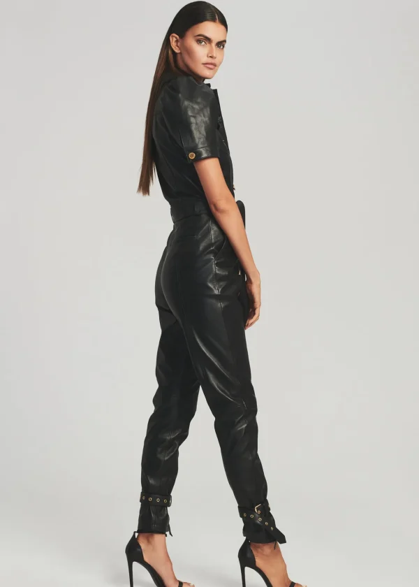 Jumpsuits*Retrofete Knox Leather Jumpsuit Black