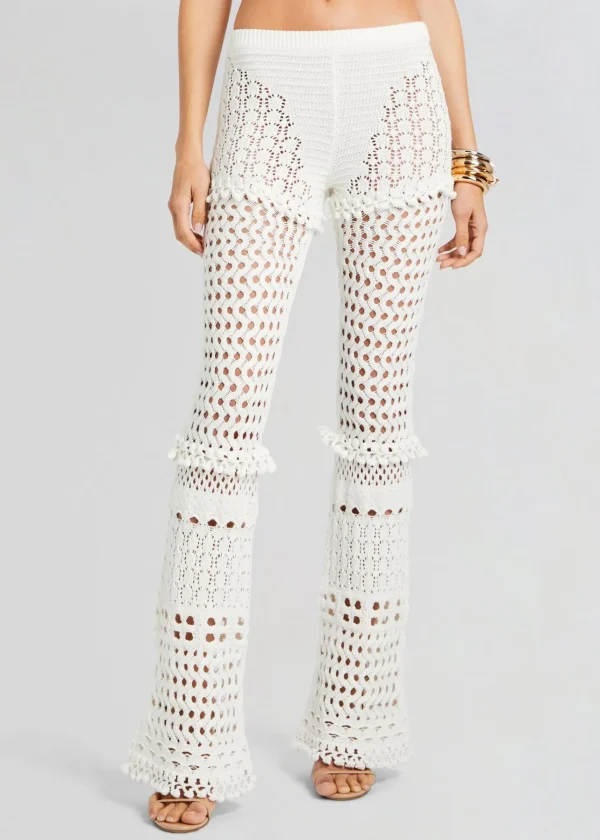 RETROFÊTE*Retrofete Kyla Knit Crochet Pant Iridescent White