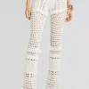 Bottoms*Retrofete Kyla Knit Crochet Pant Iridescent White