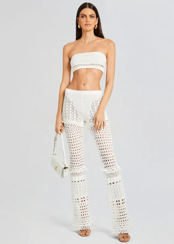 RETROFÊTE*Retrofete Kyla Knit Crochet Pant Iridescent White