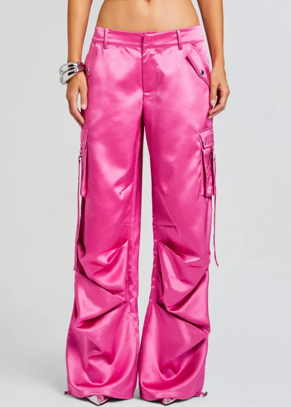 Night Out*Retrofete Lai Satin Cargo Pant Malibu Pink