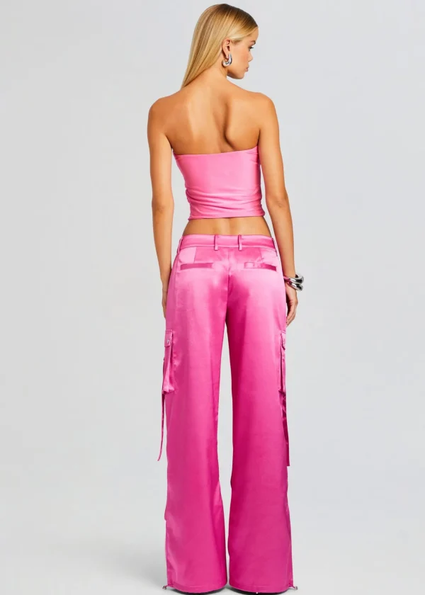 Day to Night*Retrofete Lai Satin Cargo Pant Malibu Pink