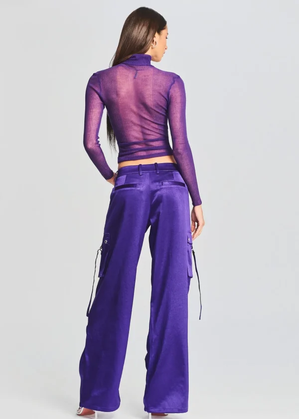 Bottoms*Retrofete Lai Satin Cargo Pant Violet