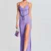 Guest Of*Retrofete Larissa Silk Corset Dress Dusty Lilac