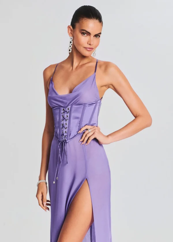 Bridal Party*Retrofete Larissa Silk Corset Dress Dusty Lilac