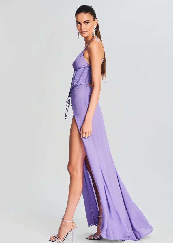 RETROFÊTE*Retrofete Larissa Silk Corset Dress Dusty Lilac