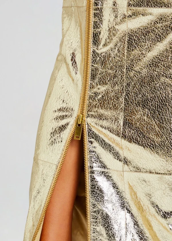 RETROFÊTE*Retrofete Lavonne Leather Dress Gold