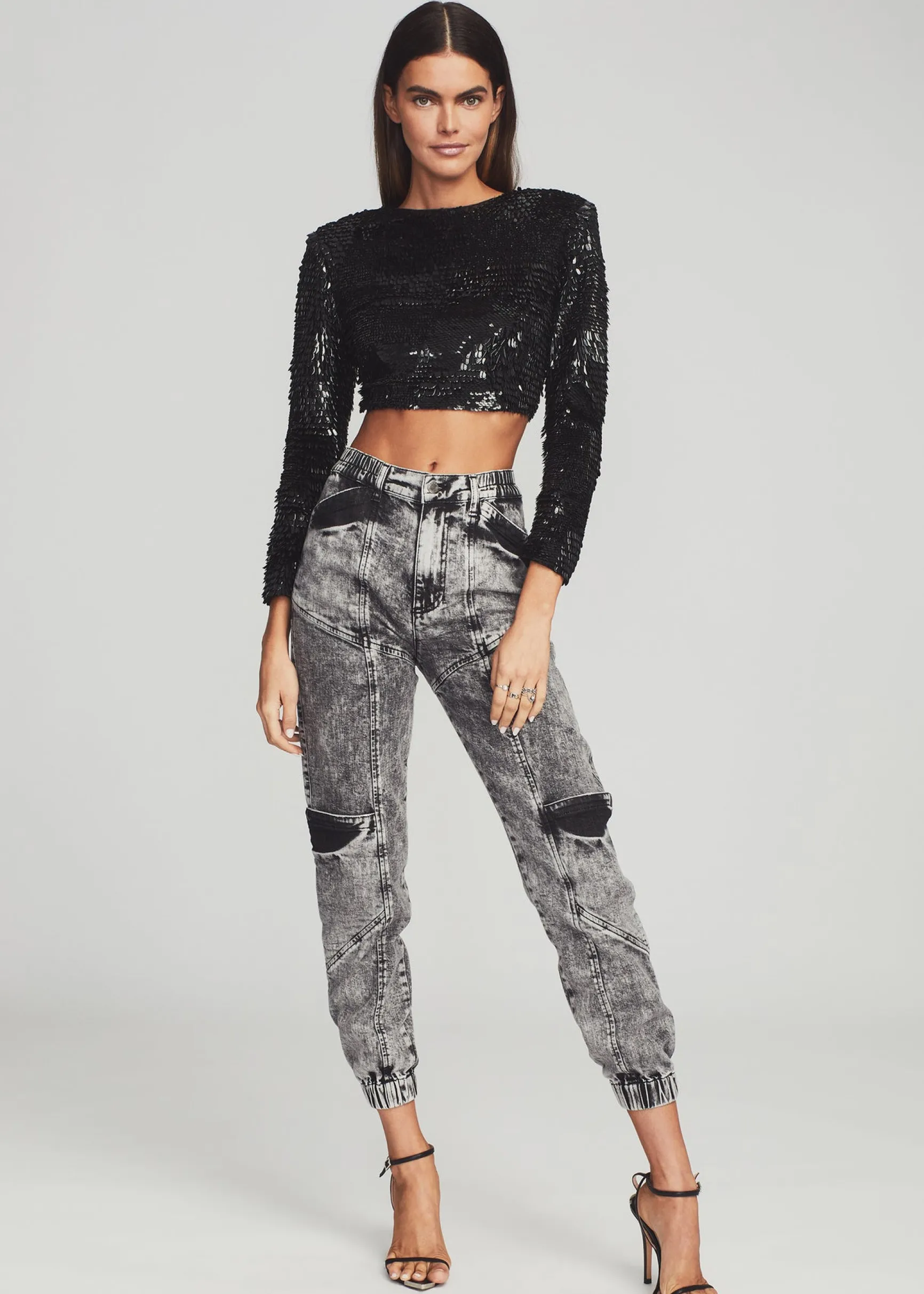 leanne_feather_sequin_top_5.webp Final Sale*Retrofete Leanne Feather Sequin Top Black