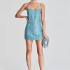 RETROFÊTE*Retrofete Leona Crystal Dress Aqua Blue