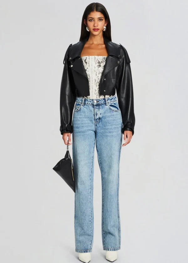 RETROFÊTE*Retrofete Leonie Leather Top Neutral Snake