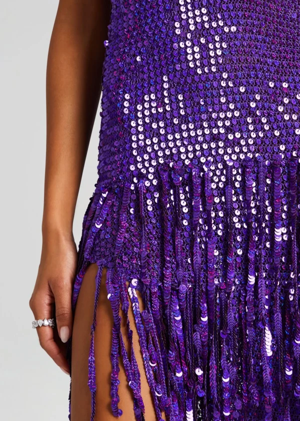 Gowns*Retrofete Libra Sequin Crochet Dress Amethyst