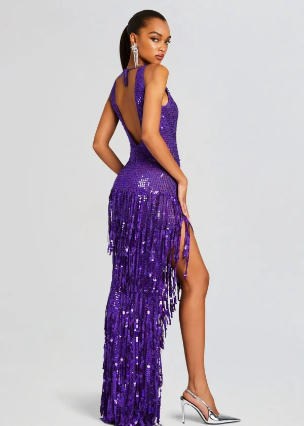 Resort '24*Retrofete Libra Sequin Crochet Dress Amethyst