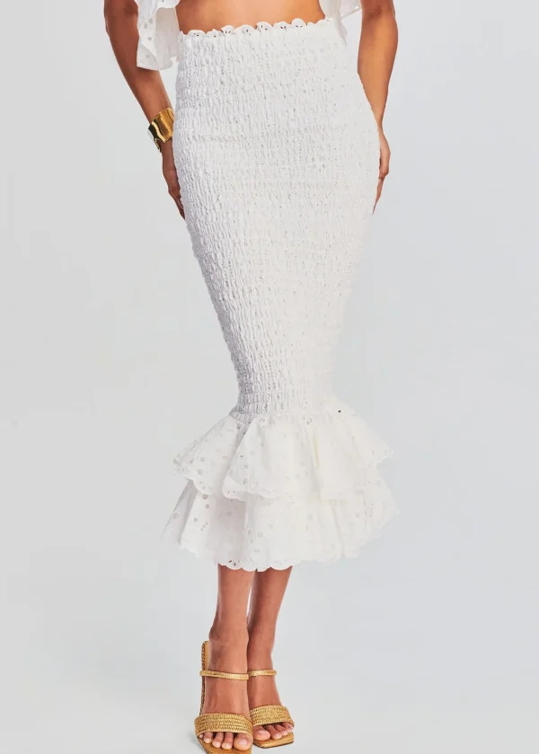 Bachelorette Party*Retrofete Lilliana Long Skirt White Fruition