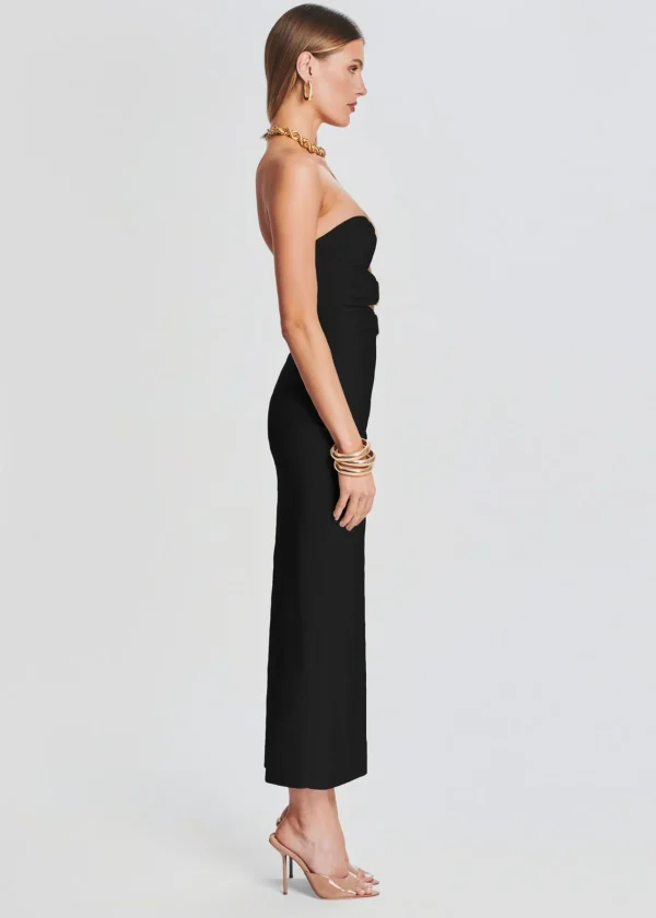 Tropical Hues*Retrofete Lily Lycra Maxi Dress Black