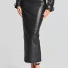 Best Sellers*Retrofete Liza Leather Skirt Black