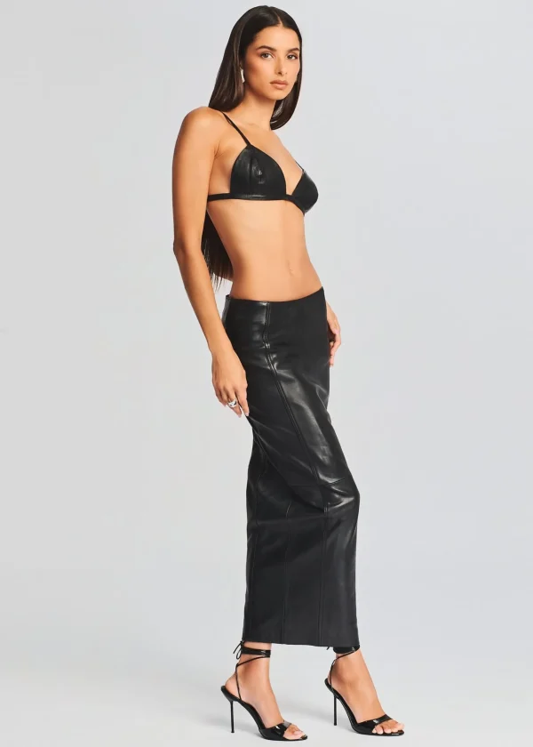 RETROFÊTE*Retrofete Liza Leather Skirt Black