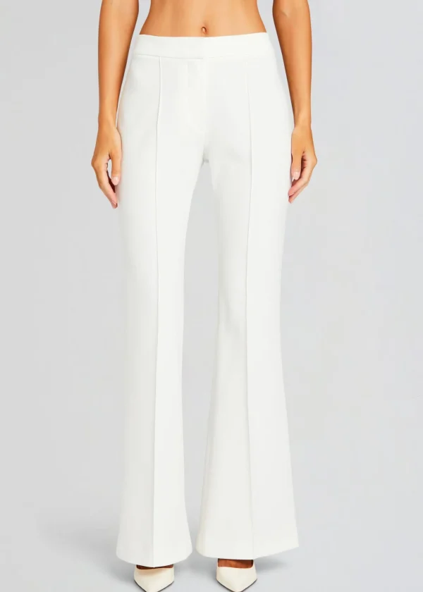 Night Out*Retrofete Lizzy Low Rise Flared Trousers White