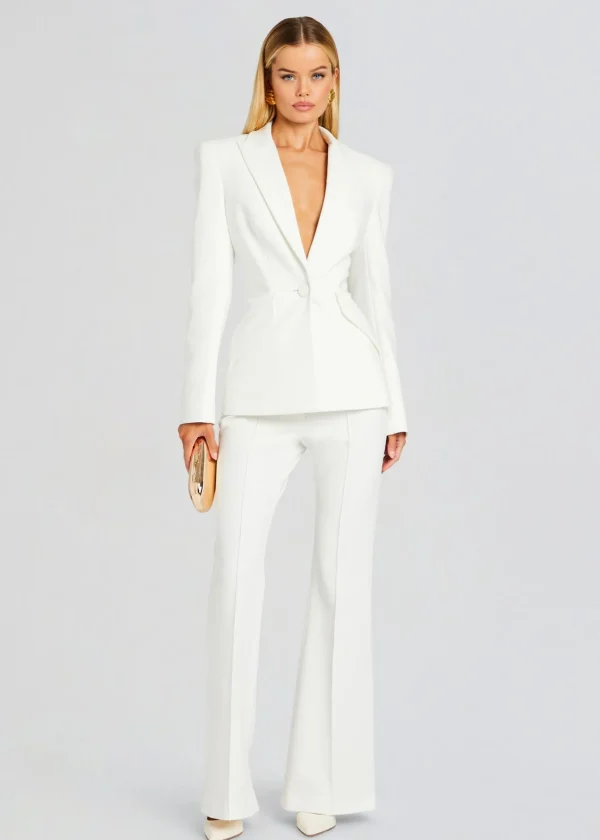 Resort '24*Retrofete Lizzy Low Rise Flared Trousers White