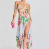 Honeymoon Looks*Retrofete Lora Long Dress Multicolor Hibiscus