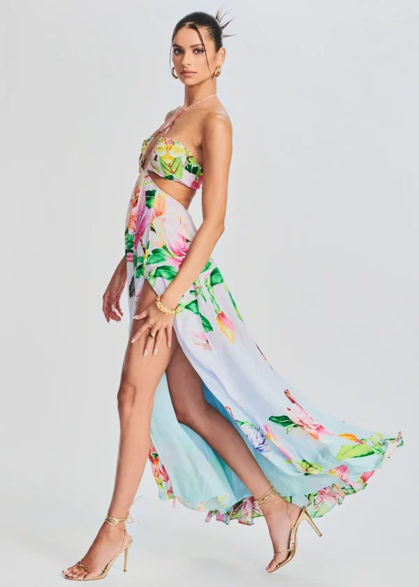 Honeymoon Looks*Retrofete Lora Long Dress Multicolor Hibiscus