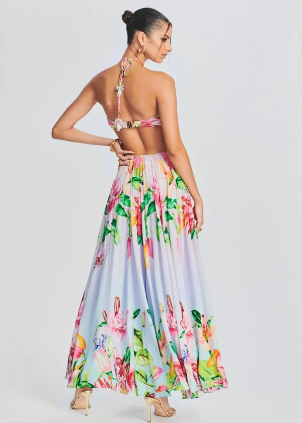 Honeymoon Looks*Retrofete Lora Long Dress Multicolor Hibiscus