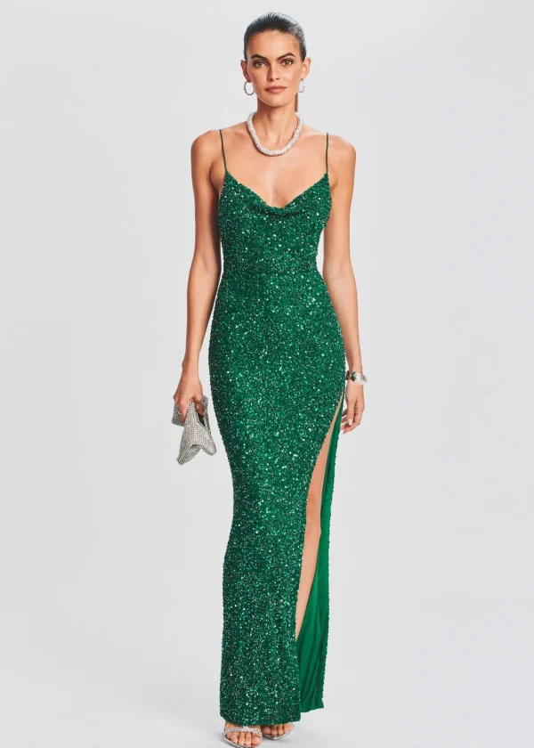 RETROFÊTE*Retrofete Loretta Sequin Dress Emerald