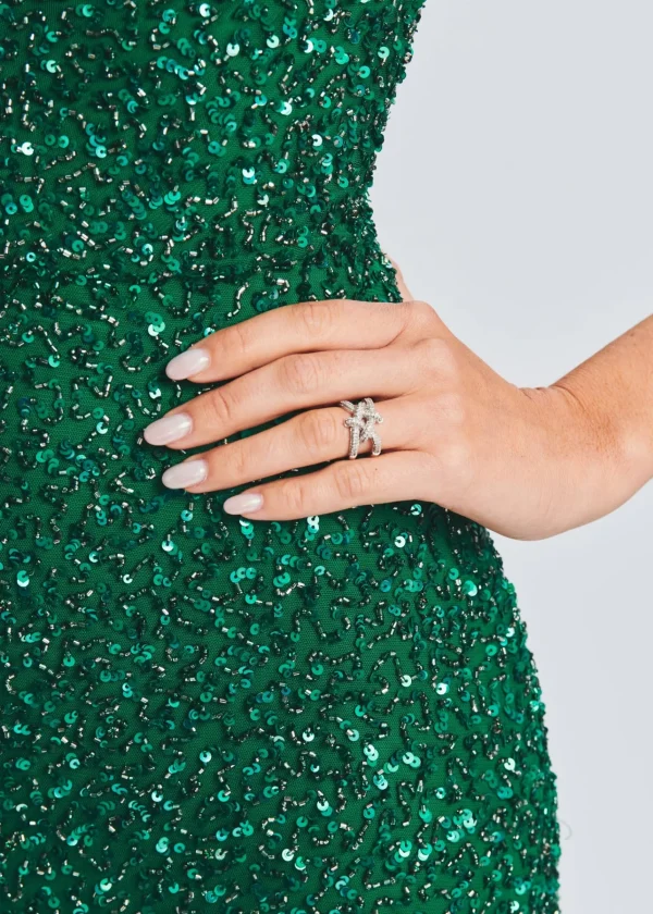 RETROFÊTE*Retrofete Loretta Sequin Dress Emerald