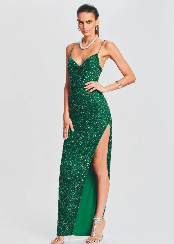 RETROFÊTE*Retrofete Loretta Sequin Dress Emerald