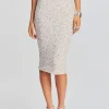 Guest Of*Retrofete Lowe Sequin Skirt Silver/White
