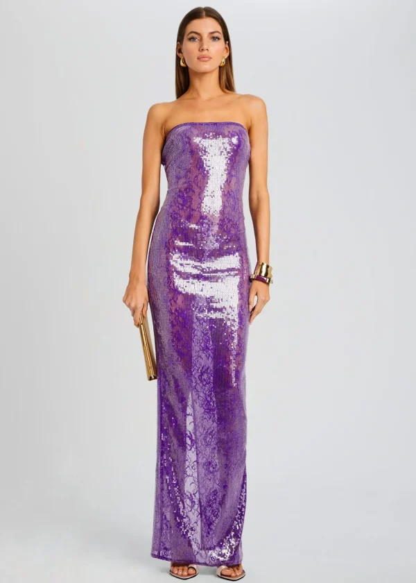 Resort '24*Retrofete Lucia Sequin Lace Dress Amethyst