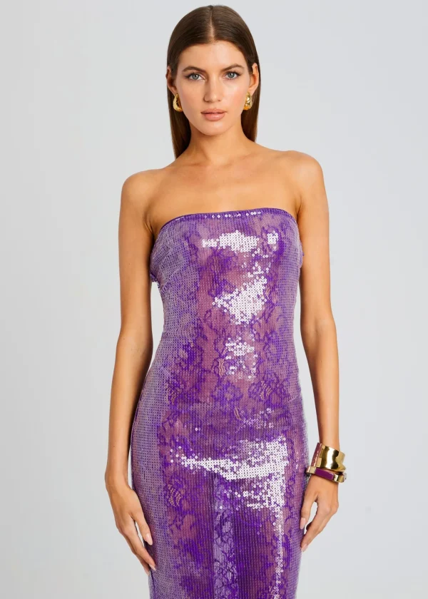 Tropical Hues*Retrofete Lucia Sequin Lace Dress Amethyst