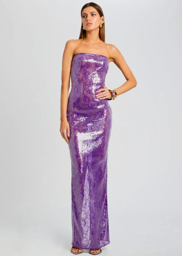 Resort '24*Retrofete Lucia Sequin Lace Dress Amethyst