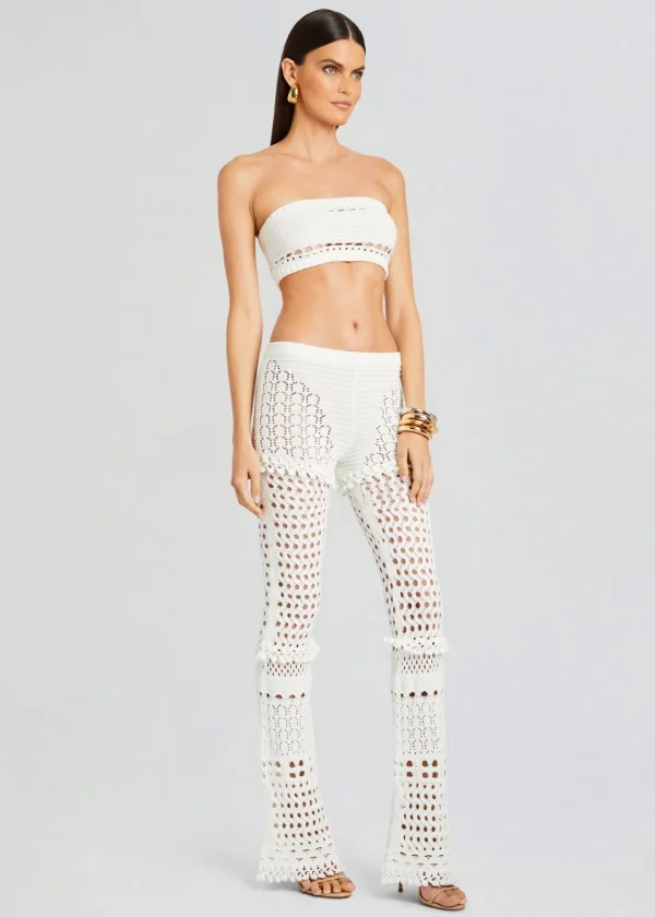 Spring Knits*Retrofete Luiz Knit Crochet Top Iridescent White