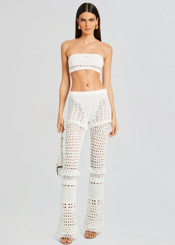 Tops*Retrofete Luiz Knit Crochet Top Iridescent White