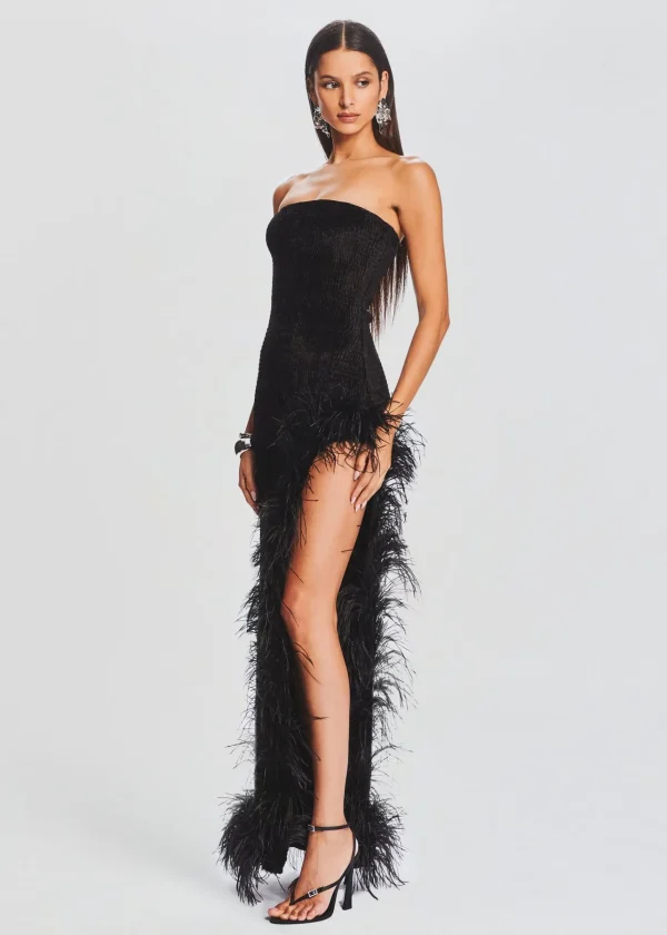 RETROFÊTE*Retrofete Lula Feather Dress Black