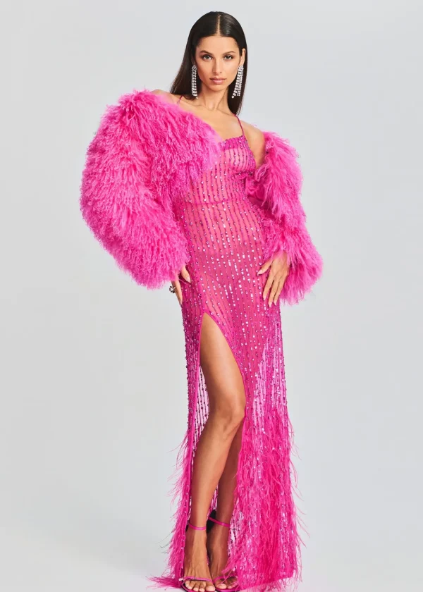 RETROFÊTE*Retrofete Luxe Fur Jacket Knockout Pink