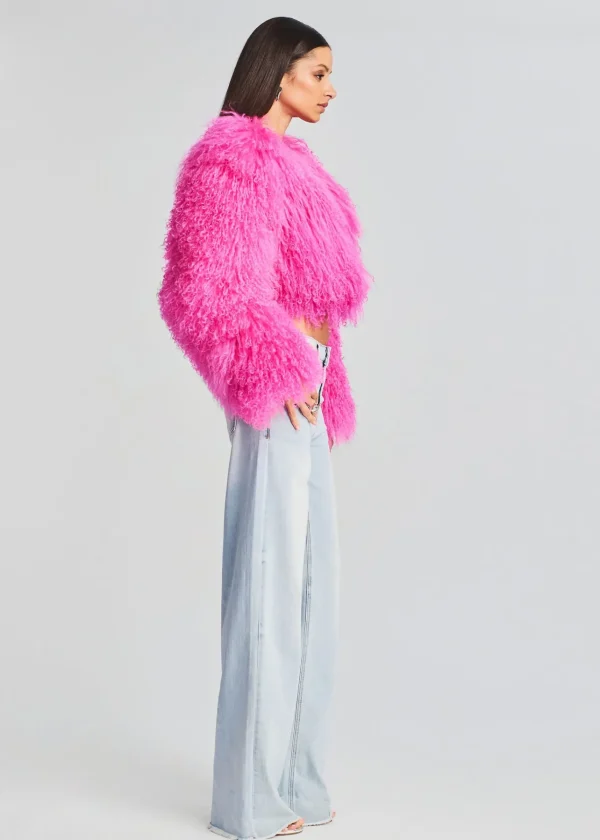 Outerwear*Retrofete Luxe Fur Jacket Knockout Pink
