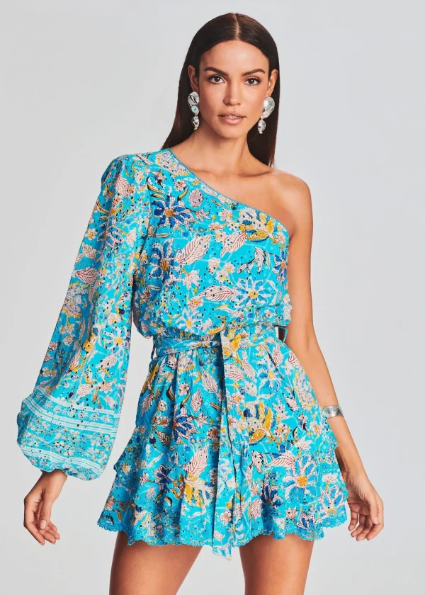 Exclusively Ours*Retrofete Lyna Short Dress Turquoise Blue